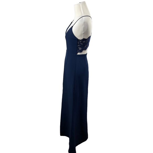 Lovers + Friends Navy Blue Helena Maxi Lace Slit Gown - Picture 6 of 10